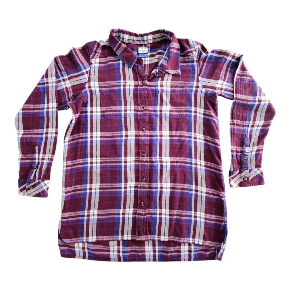 Kavu Flannel Shirt Woman's Size Medium Outdoors ECU Hiking Pockets